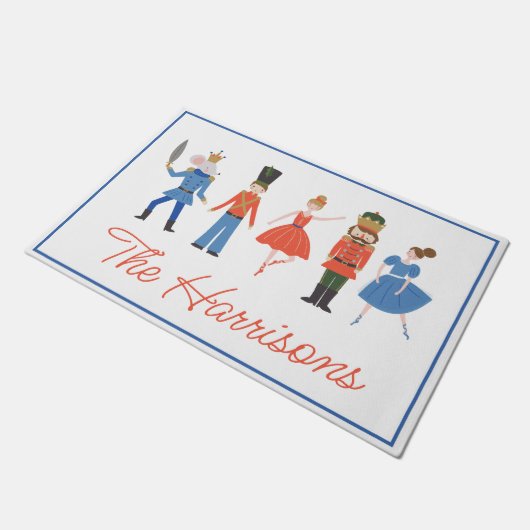 かわいいくるみ割りパーソナライズされたクリスマス ドアマット (アングル)