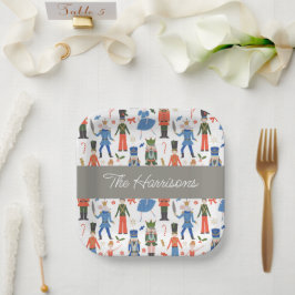 かわいいくるみ割りパーソナライズされたクリスマス ペーパープレート