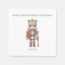 かわいいくるみ割りベビーの最初のクリスマス スタンダードカクテルナプキン