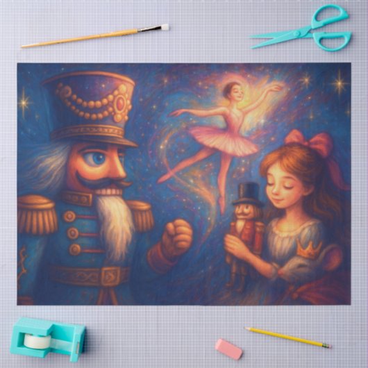 かわいいくるみ割り人形のバレエのクリスマスのチョーク画 薄葉紙 (クラフト)