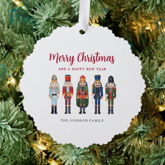 かわいいくるみ割り人形メリークリスマス オーナメントカード (インサイチュ (木))