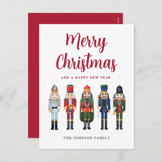 かわいいくるみ割り人形メリークリスマス シーズンポストカード (正面/裏面)