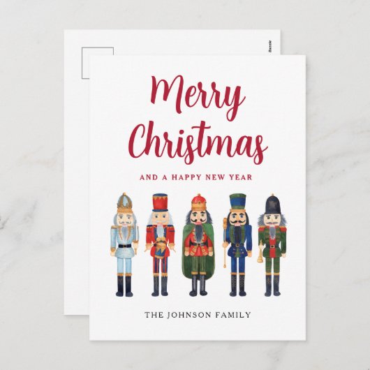 かわいいくるみ割り人形メリークリスマス シーズンポストカード (正面/裏面)