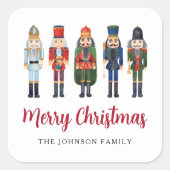 かわいいくるみ割り人形メリークリスマス スクエアシール (正面)