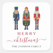 かわいいくるみ割り人形メリークリスマス スクエアシール (正面)