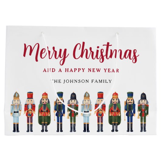 かわいいくるみ割り人形メリークリスマス ラージペーパーバッグ (裏面)
