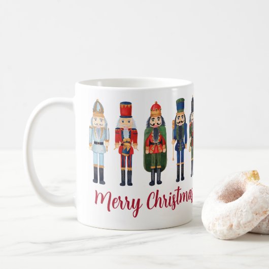 かわいいくるみ割り人形 メリークリスマス コーヒーマグカップ (ドーナツ)