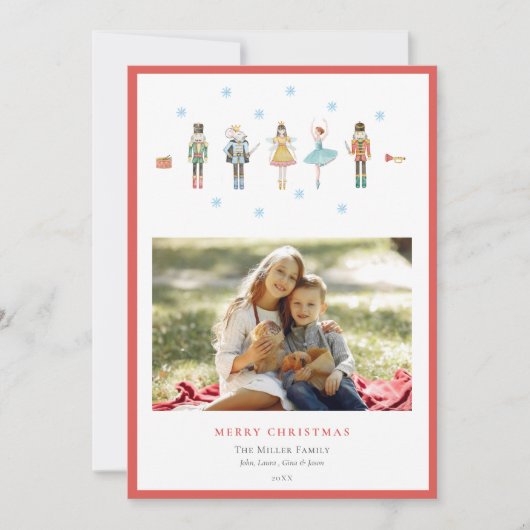 かわいいくるみ割り兵士たち写真クリスマス シーズンカード (正面)