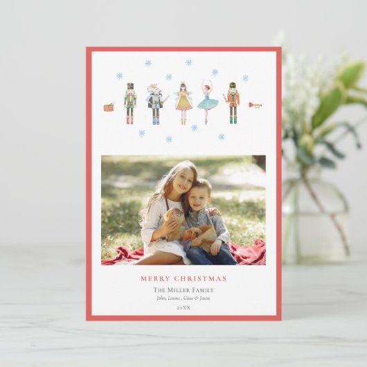 かわいいくるみ割り兵士たち写真クリスマス シーズンカード (スタンド正面)