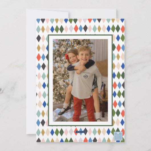 かわいいくるみ割り垂直フォトクリスマス シーズンカード (裏面)