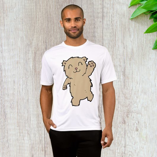 かわいいく手を振る笑顔のクマ Tシャツ