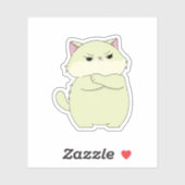 かわいいけど不機嫌な猫のビニールステッカー シール (シート)