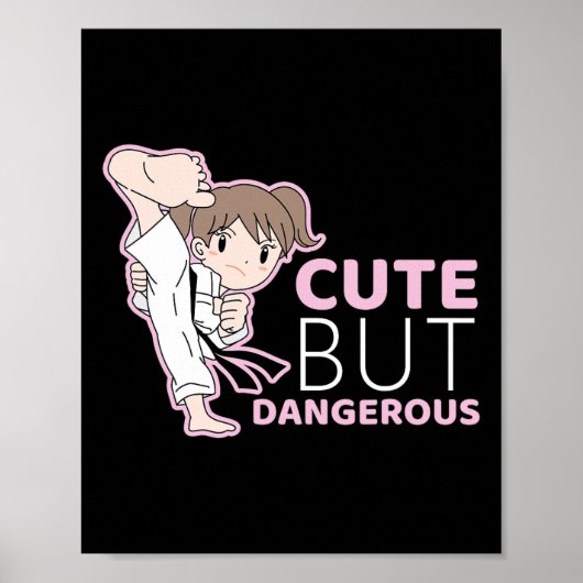 かわいいけど危険な柔道ムエタイMMA Tシャツ 女子用 ポスター (正面)