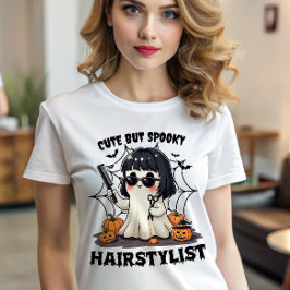 かわいいけど怖いヘアスタイリスト ハロウィン バーバー ゴースト Tシャツ