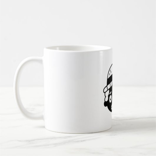 かわいいけど悲しいピエロの顔 コーヒーマグカップ (左)