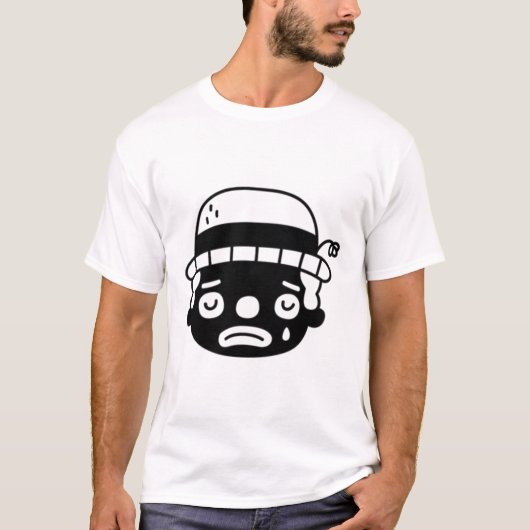かわいいけど悲しいピエロの顔 Tシャツ (正面)