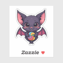 かわいいこうもりとカラフル棒つきキャンデー シール