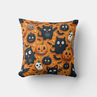 かわいいこうもりとキャットカボチャハロウィーンクッション クッション