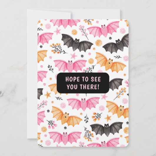 かわいいこうもりとバルーンPastelハロウィーン 招待状 (裏面)