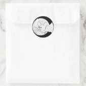 かわいいこうもりとフルムーンハロウィーン ラウンドシール (バッグ)