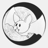 かわいいこうもりとフルムーンハロウィーン ラウンドシール (正面)