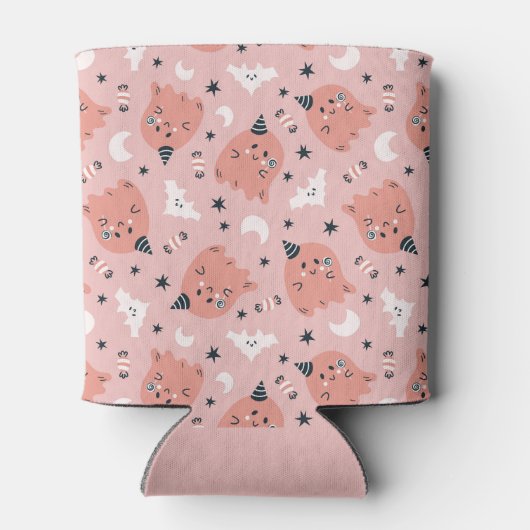 かわいいこうもりと幽霊ハロウィーン 缶クーラー (裏面)