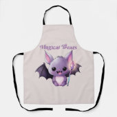 かわいいこうもりと魔法のおすすめ エプロン (正面)
