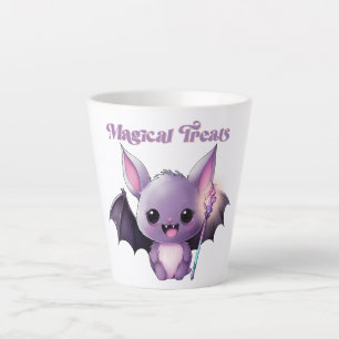 かわいいこうもりと魔法のおすすめ カフェラテマグ