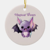かわいいこうもりと魔法のおすすめ セラミックオーナメント (正面)