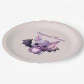 かわいいこうもりと魔法のおすすめ ペーパープレート (アングル)