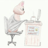 かわいいこうもりアットザオフィス シール (正面)