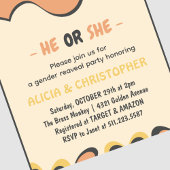 かわいいこうもりオレンジ彼または彼女ハロウィンジェンダーが明かす 招待状