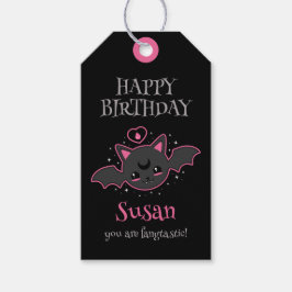 かわいいこうもりハロウィンバースデーパーティー ギフトタグ