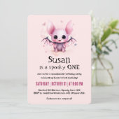 かわいいこうもりハロウィンバースデーパーティー 招待状 (スタンド正面)