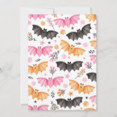 かわいいこうもりハロウィーン誕生日パーティー 招待状 (裏面)