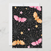 かわいいこうもりハロウィーン誕生日パーティー 招待状 (裏面)