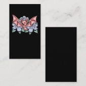 かわいいこうもりパステルゴシックフラワーズ 名刺 (正面/裏面)