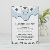 かわいいこうもりボーイ小さなブハロウィーンの赤ちゃんシャワー 招待状 (スタンド正面)