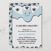 かわいいこうもりボーイ小さなブハロウィーンの赤ちゃんシャワー 招待状 (正面/裏面)