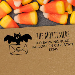 かわいいこうもりメール配信ファミリーハロウィーン セルフインキングスタンプ