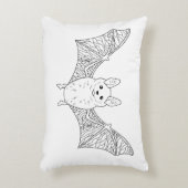 かわいいこうもりラインアートハロウィンアート アクセントクッション (正面(垂直))