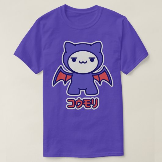 かわいいこうもり子猫 Tシャツ (デザイン正面)
