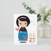 かわいいこけしはがき ポストカード (スタンド正面)