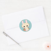かわいいこけしバニーステッカー ラウンドシール (封筒)