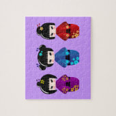 かわいいこけし人形漫画 ジグソーパズル (縦)