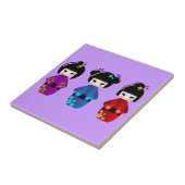 かわいいこけし人形漫画 タイル (側面)