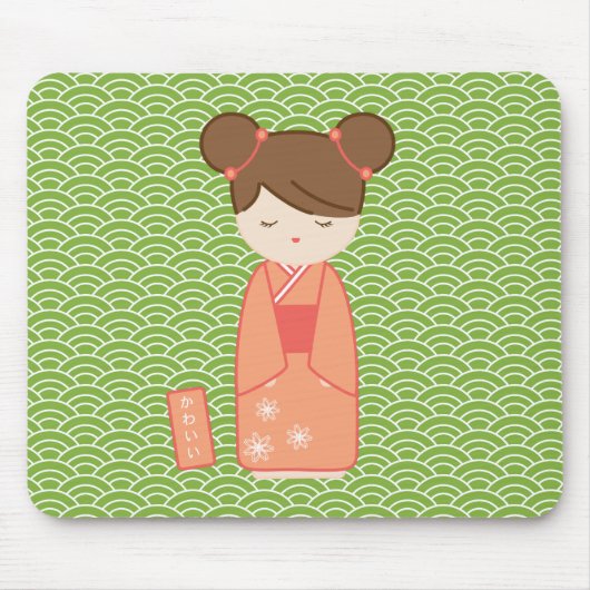 かわいいこけし マウスパッド (正面)