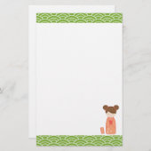 かわいいこけし 便箋 (正面/裏面)