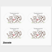 かわいいことわざと漫画のヒョウ 楕円形シール (シート)