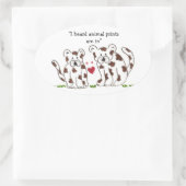 かわいいことわざと漫画のヒョウ 楕円形シール (バッグ)